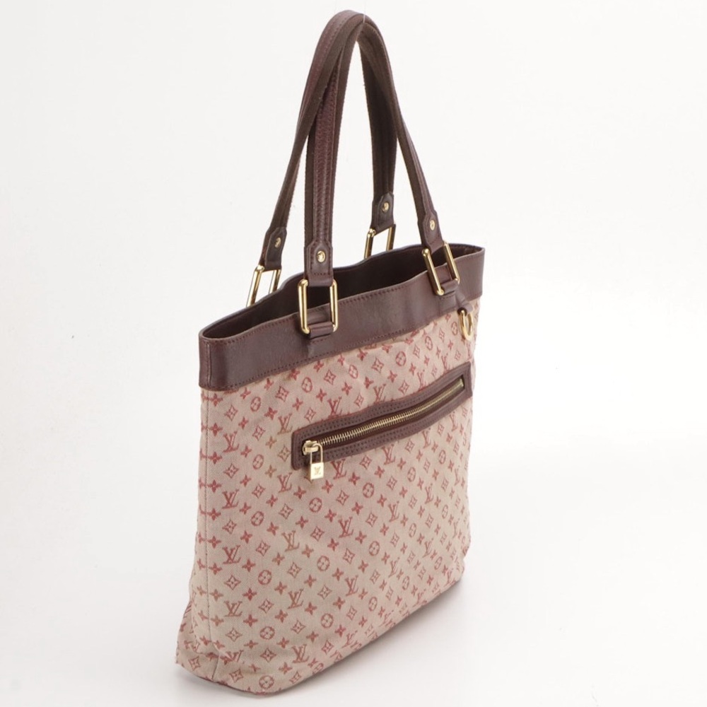 Louis Vuitton Lucille GM Bag in Red Mini Lin Monogram Canvas - Vintage - Picture 3 of 12